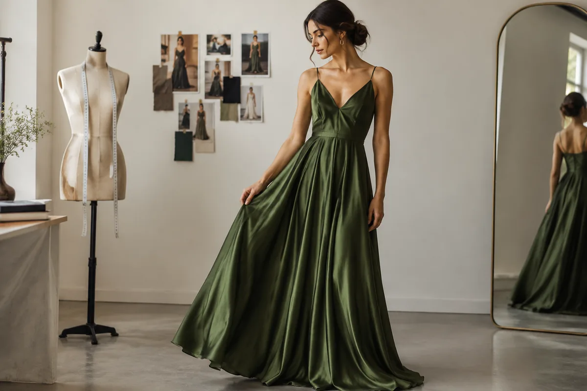 Comment décrire le tombé d'une robe dans une chronique de mode